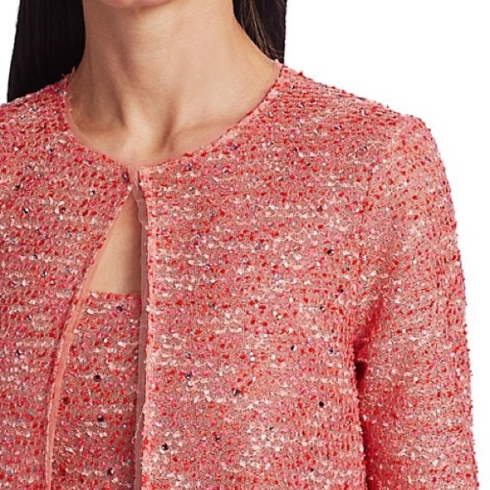 $1995 st John collection beaded confetti tweed long jacket women size 8 - Picture 8 of 10
